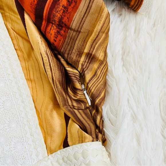 Tracy Feith Boho Vintage Mini Dress XS Stripe Retro Tunic Lace Trim V-Neck - Picture 15 of 15